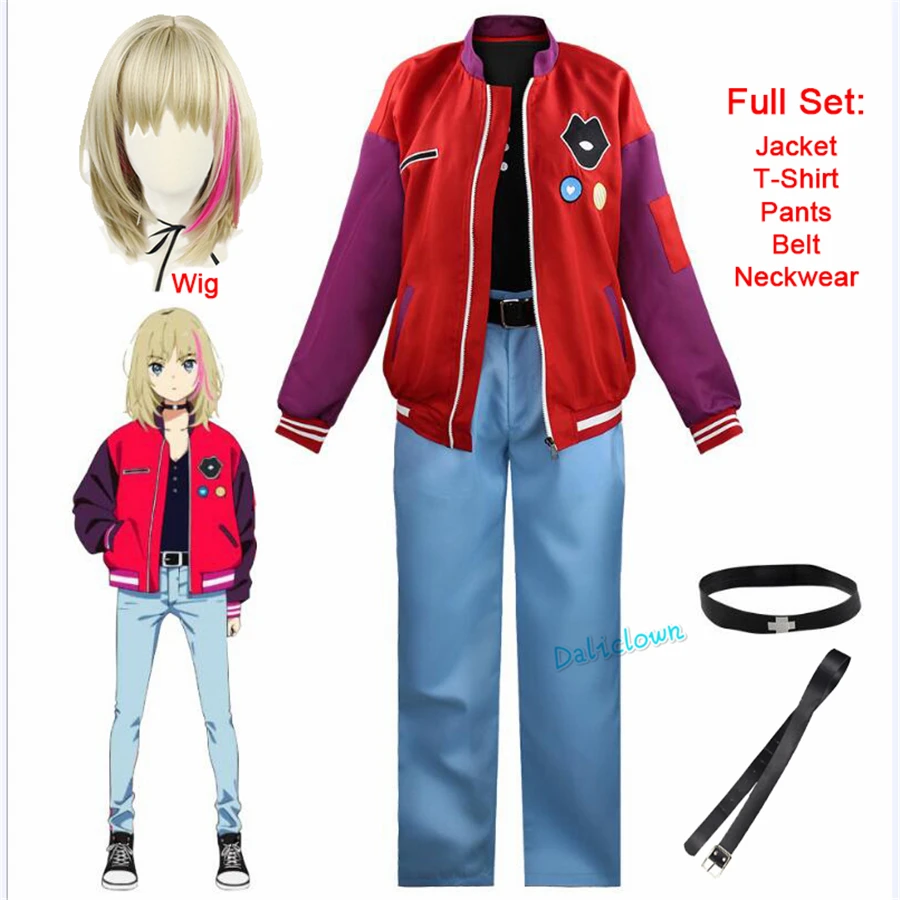 

Anime WONDER EGG PRIORITY Kawai Rika Cosplay Jacket Coat T Shirt Pants Wig Full Set Outfit Uniform Women Halloween Party Costume