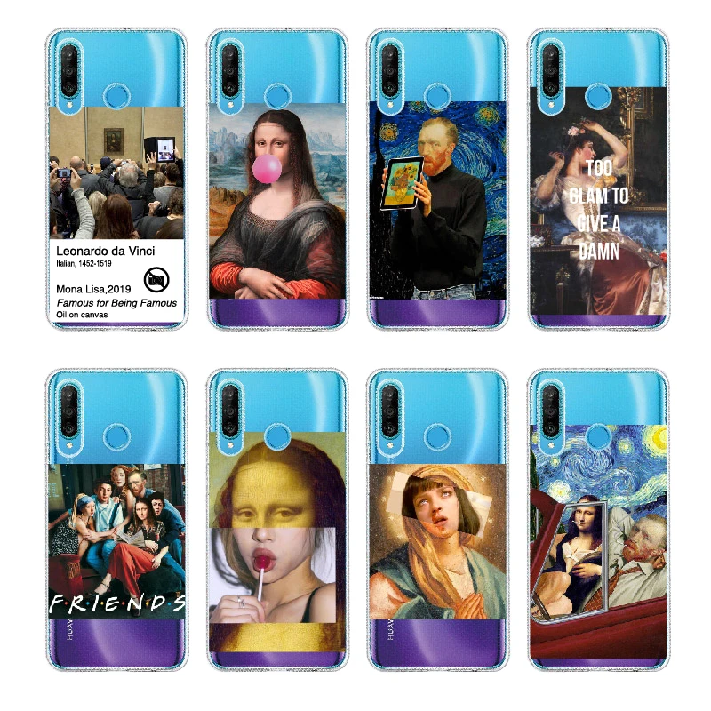 Мона Лиза Ван Гог художественные мемы друзья для Huawei Honor Mate 10 20 Nova P20 P30 P40 P умный