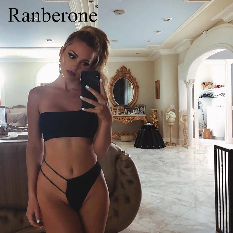 Купальник Ranberone Женский пикантный комплект бикини с леопардовым принтом из двух