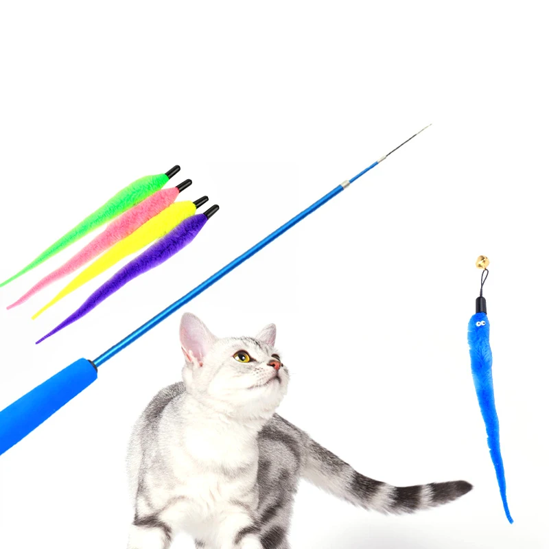 

Сменная плюшевая игрушка для кошек, Интерактивная игрушка-тизер, Забавный мягкий червь для котят