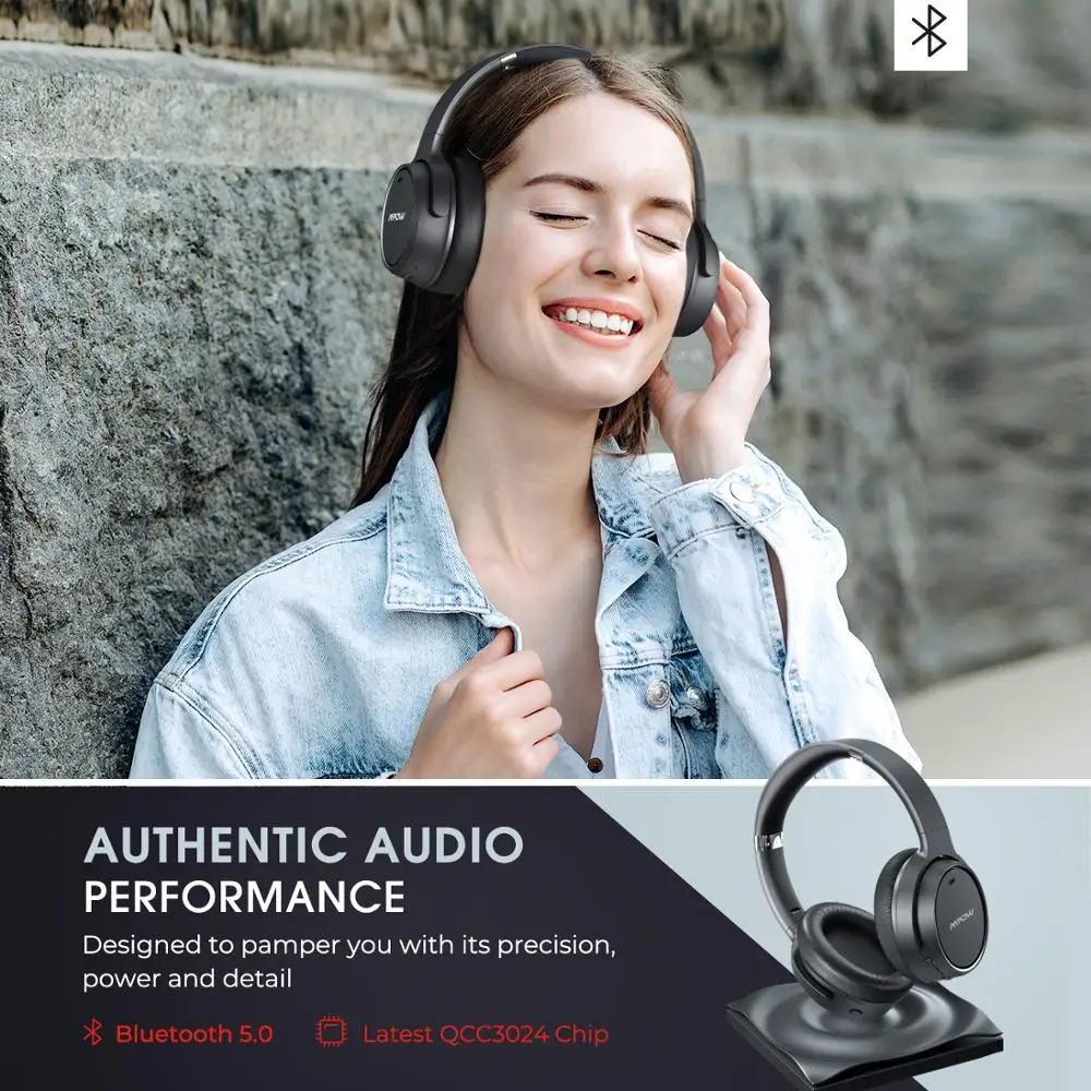 Беспроводные Накладные наушники Mpow H19 Bluetooth 5 0 активное шумоподавление гарнитура