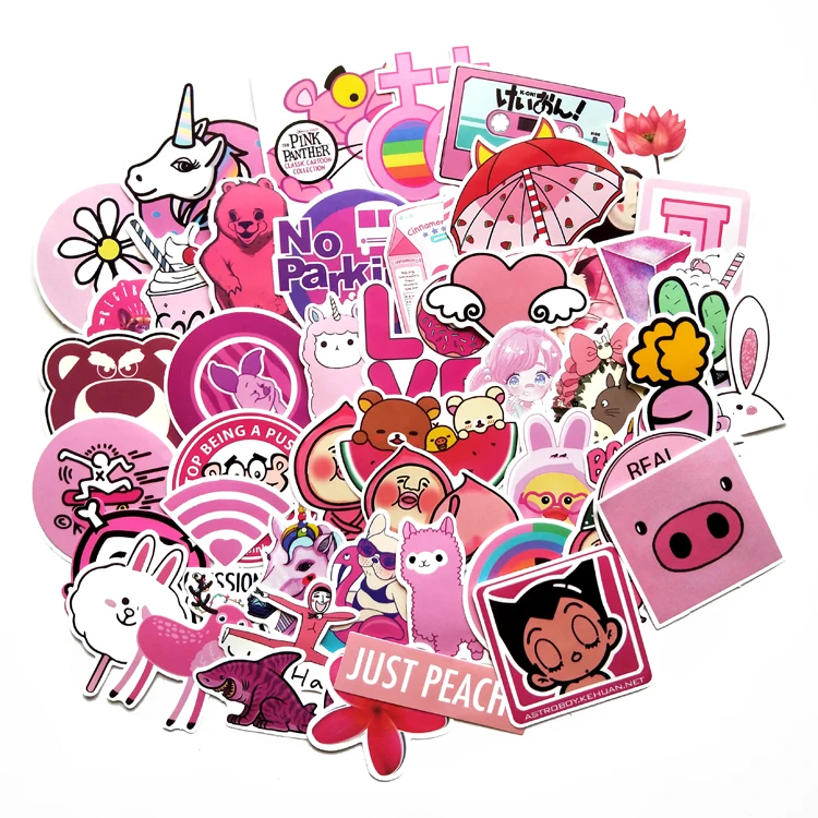 50 шт. ПВХ водонепроницаемый для девочек каваи розовый Забавный автомобильный