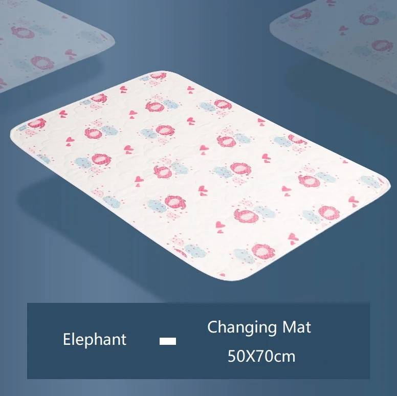 Elephant 50X70cm Пеленальный Коврик, детская Пеленка, Портативная сумка для подгузников, водонепроницаемый клатч, пеленка для младенцев, пеленка, подушечки, простыня, аксессуары для стола - Цвет: Elephant 50X70cm