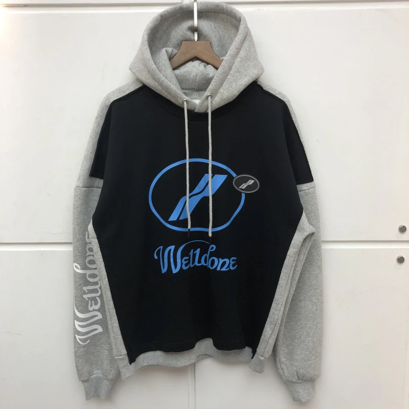 

Толстовка WE11DONE из плотной ткани для мужчин и женщин, Высококачественная уличная одежда, пуловеры welldone, мужская одежда