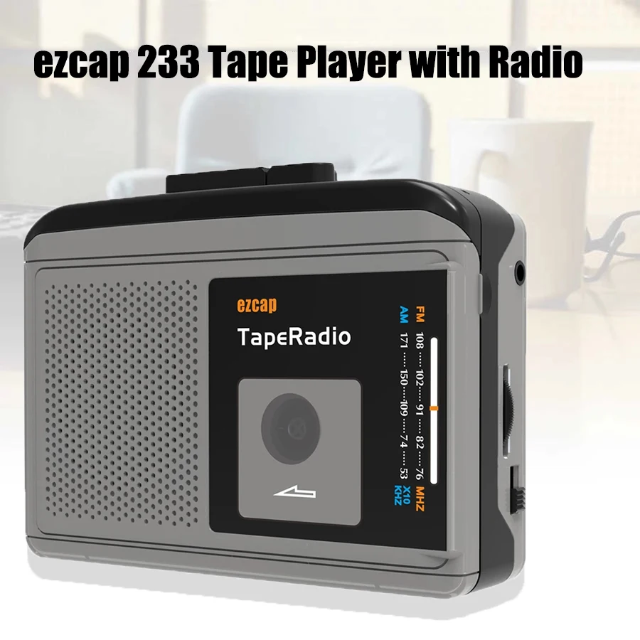 Кассетный проигрыватель Ezcap233 с английскими песнями AM/FM-радио аудиовыход 3 5 мм