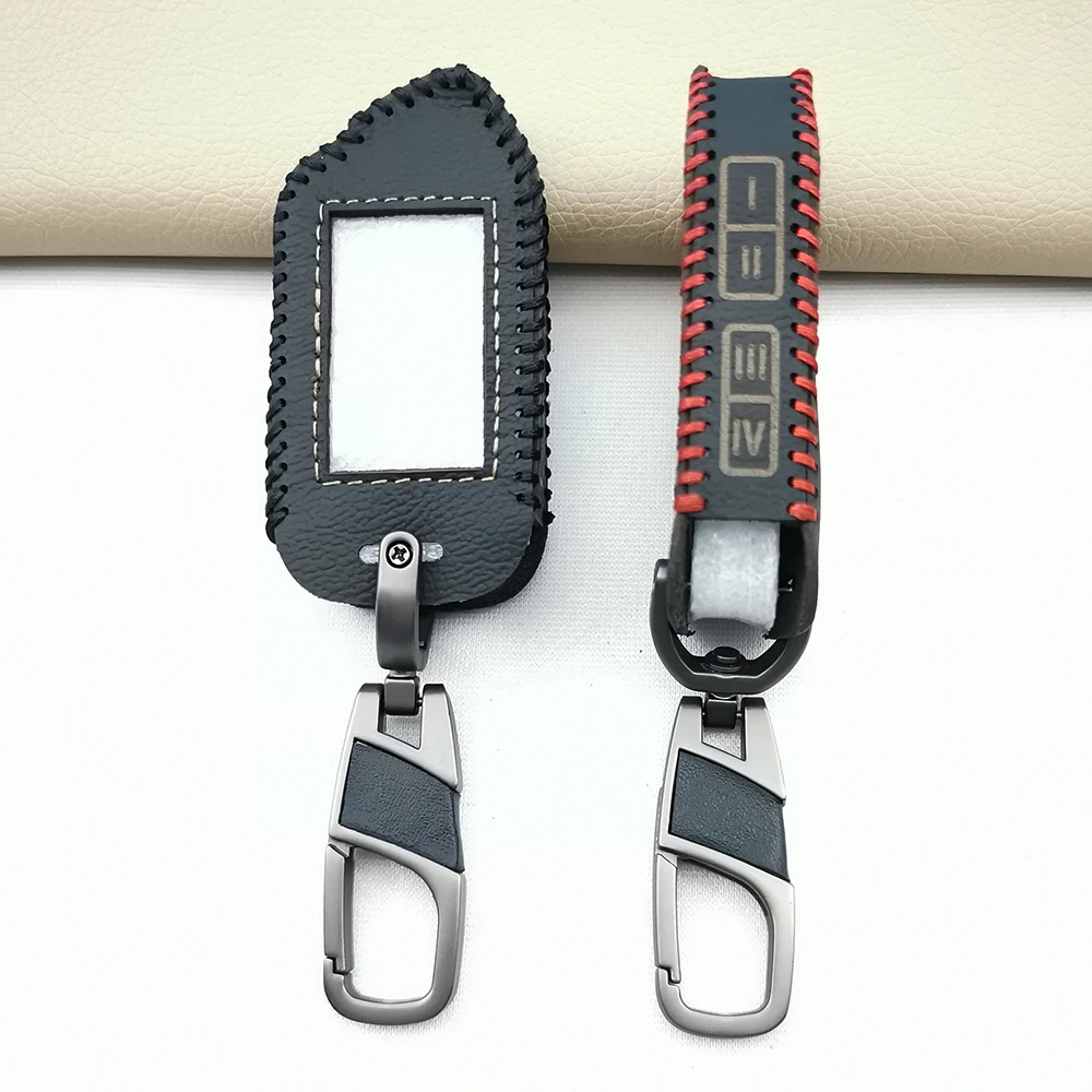 

Кожаный чехол для ключа 2021 дюйма, чехол для пульта дистанционного управления с ЖК-дисплеем для Scher-Khan Mobicar A B 1 2 3 M10 M20, двухсторонняя Автомобил...