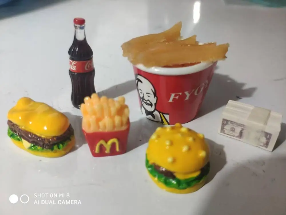 1/6 весы ролевые игры миниатюрный мини гамбургер картофеля фри быстро Еда для BJD