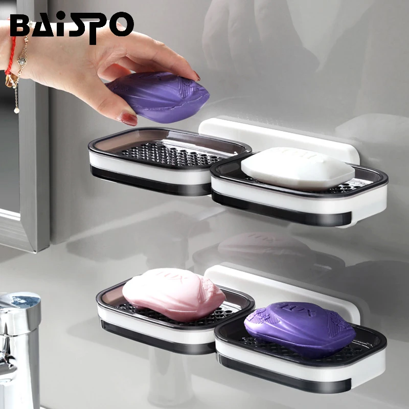 BAISPO портативная мыльница для ванной комнаты настенный держатель мыла дренажное