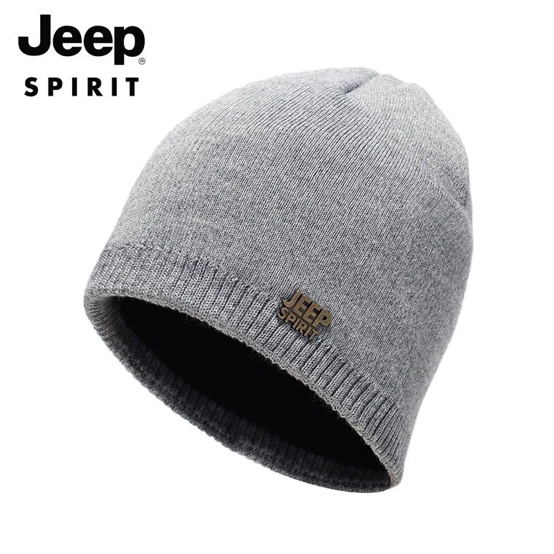 

Jeep2022 new men and women Joker knitted hat hooded couple student hat