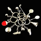 Креативный трехмерный металлический брелок для ключа в гольф-клуб, имитация бейсбольной спортивной обуви, брелок для ключей в виде шара пингpang, подвеска для мужчин и женщин