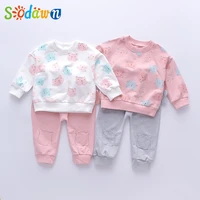 sodawn spring autumn cartoon toppant 2pcs girl sets baby girl clothes children clothes for newborns clothing sets