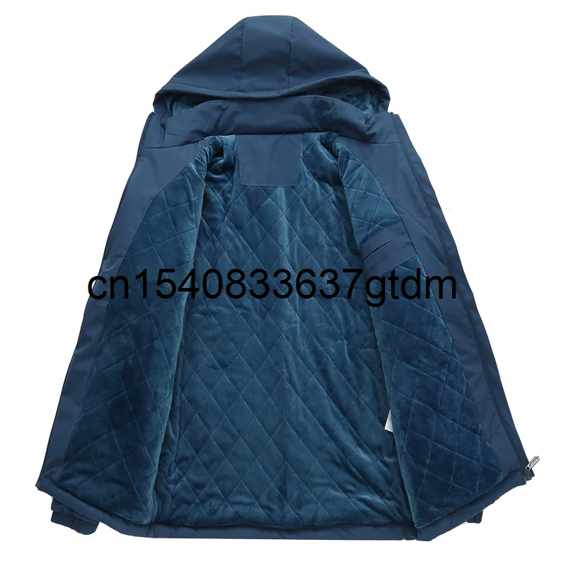 

Winter new men's fat plus size hooded Plush jacket men's fat thin cotton coat