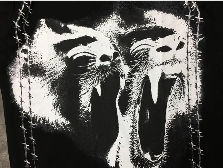 

New High 19ss Men Thorns Orangutan Print T Shirts kanye T-Shirt Hip Hop Skateboard Street Cotton T-Shirts Tee Top #B32