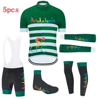 2020 new andalucia summer cycling jersey set men bib gel shorts 5pcs suit pro team bicycle jersey maillot culotte sport wear