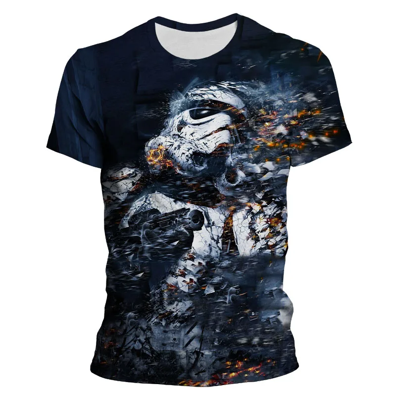 Летняя модная футболка для мужчин и женщин с абстрактным 3D-принтом из Звездных