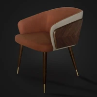 dining chair simple creative chair household nordic restaurant solid wood chair leather back stool modern leisure cloth chair