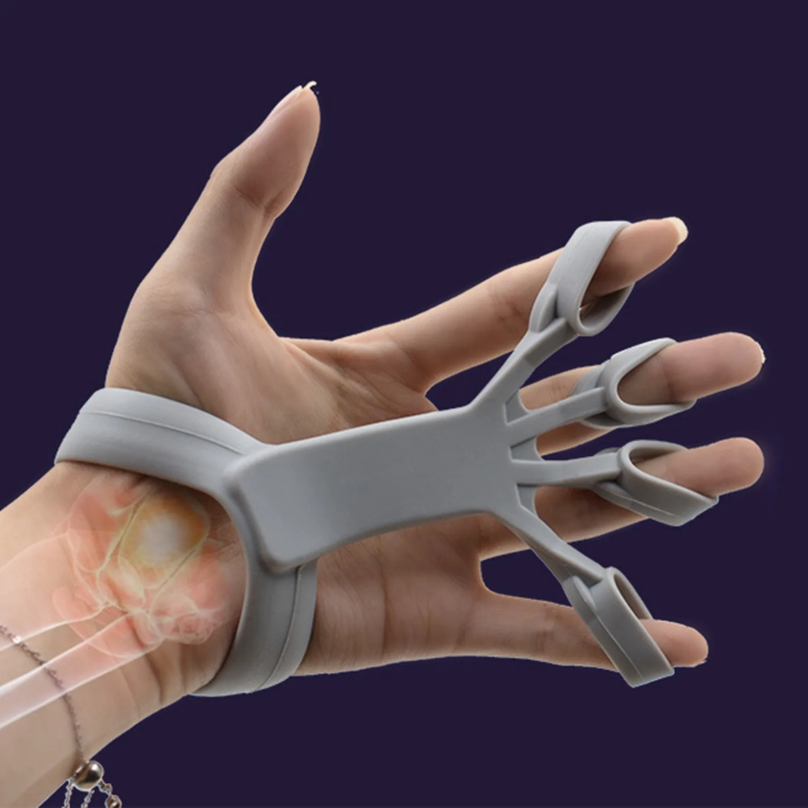 

Silicone Wrist Tension Device Finger Exercise Training Device Finger Tension Ring Five-finger Tension Device Wrist Trainer