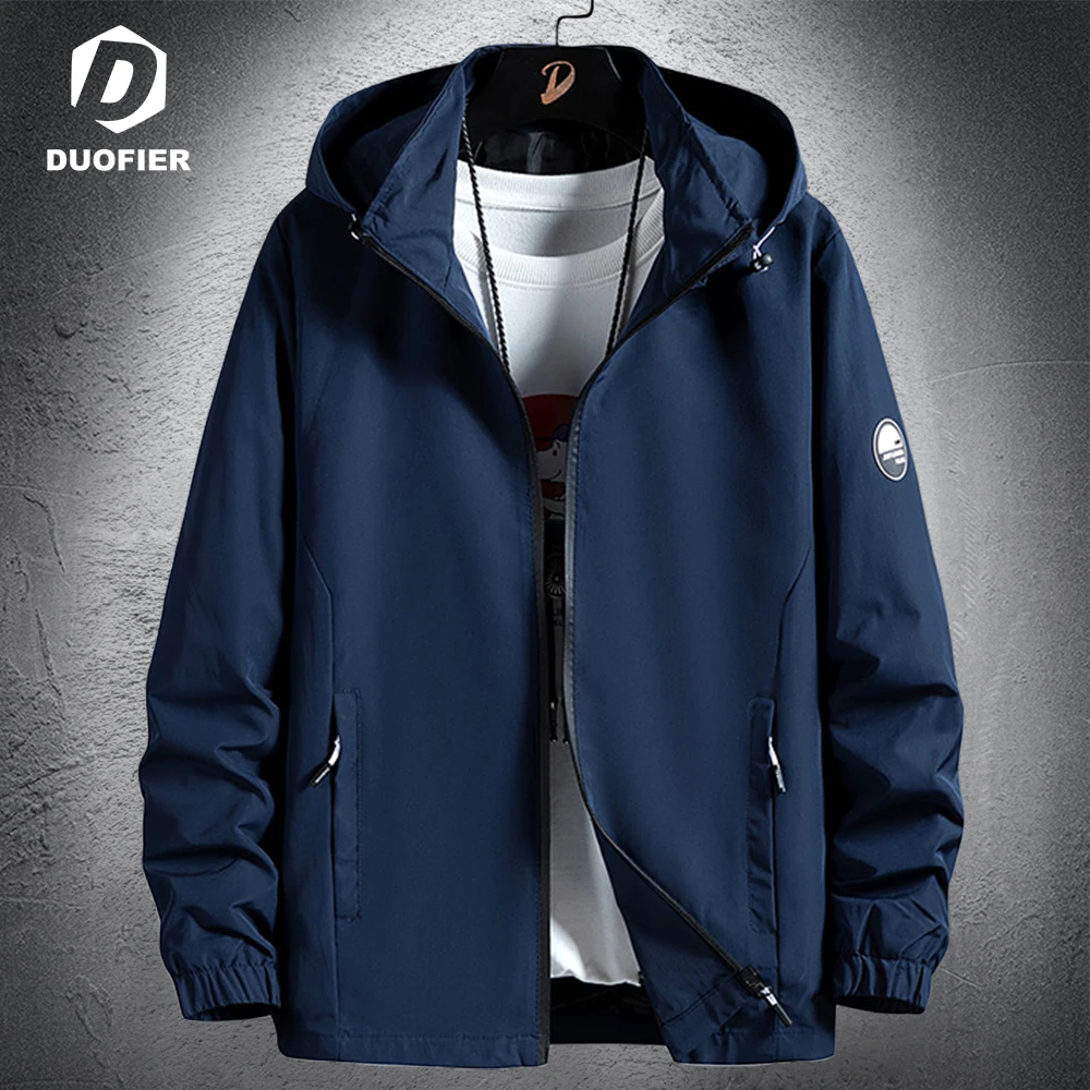 

2021 New Men Spring Autumn Jackets Zipper Casual Hooded Bomber Jacket Fashion Solid Windbreaker Mens Clothing Coat Black homme