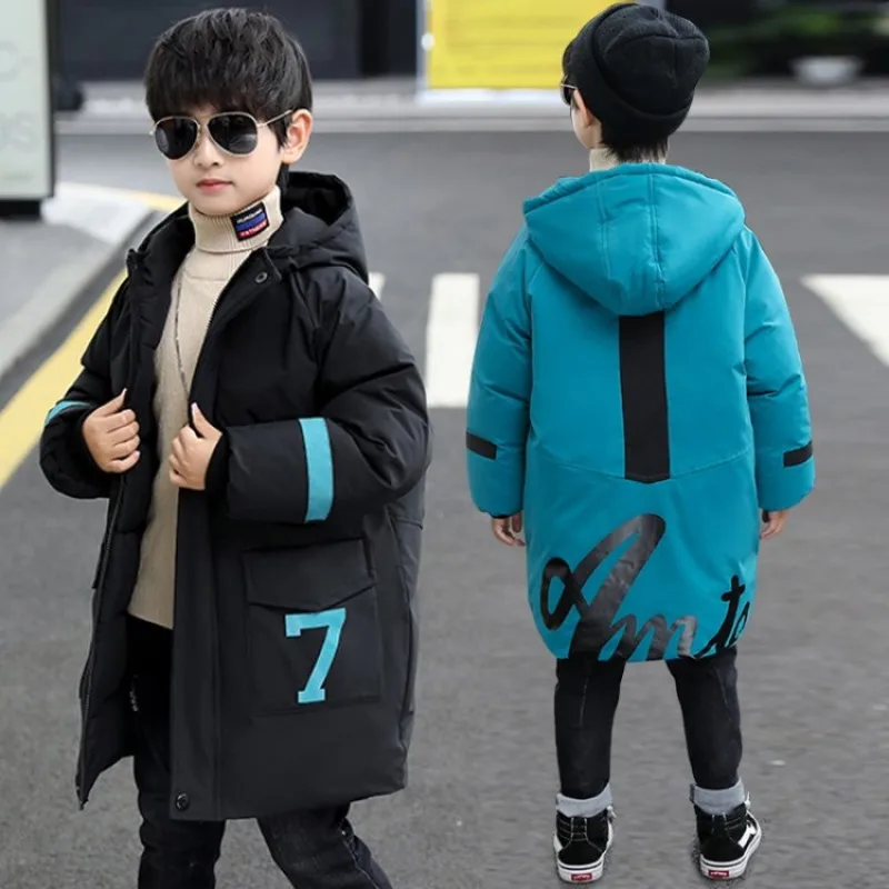 

-30 Degree Boy Clothes Winter Down Cotton Warm Jacket for Boy Children Clothing Hooded Coat Fashion Thicken Outerwear Kids Parka