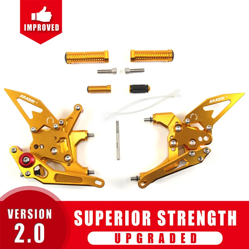 Для DUCATI 959 Panigale- CNC Rider Регулируемые подножки для ног Rearset подставки для ног серебро черное золото алюминий - Цвет: Gold