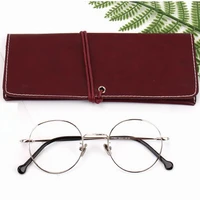 4color retro handmade leather sunglasses case bandage eyeglasses box storage glasses pouch bag accessories eyewear container