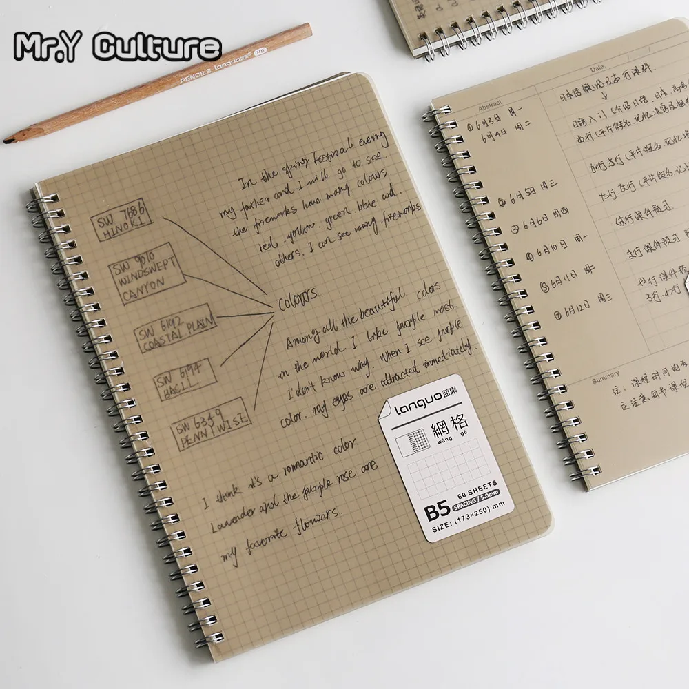 

Suwu коричневый Многофункциональный блокнот с внутренней страницей, блокнот с полипропиленовой спиралью, простой блокнот с горизонтальной л...