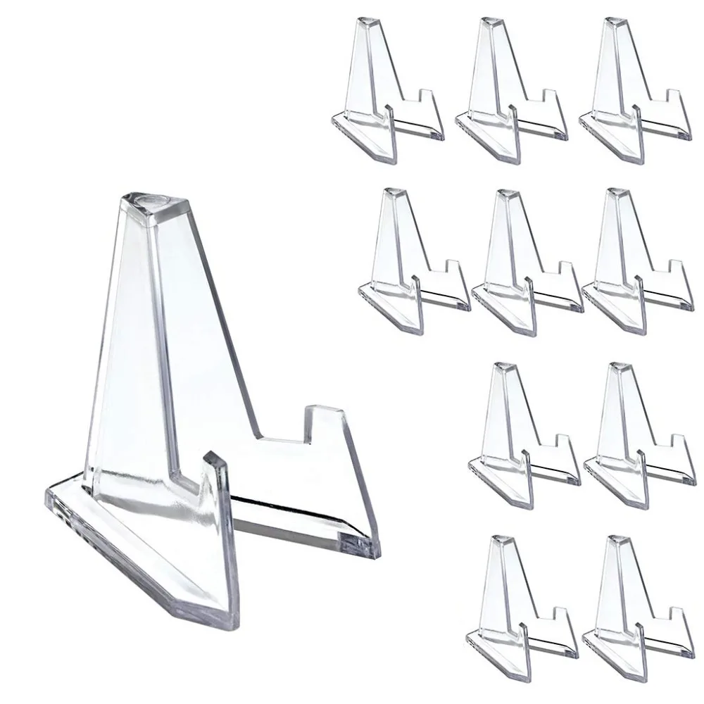 40pcs clear acrylic display stand holder small easels racks for coin commemorative medal phone card artwork collection free global shipping