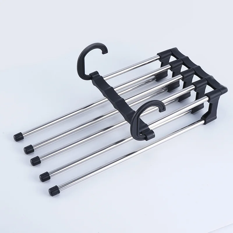 

1pcs Magic Hanging Pants Retractable Trousers Folding Multifunctional Trouser Hanger Home Storage Supplies