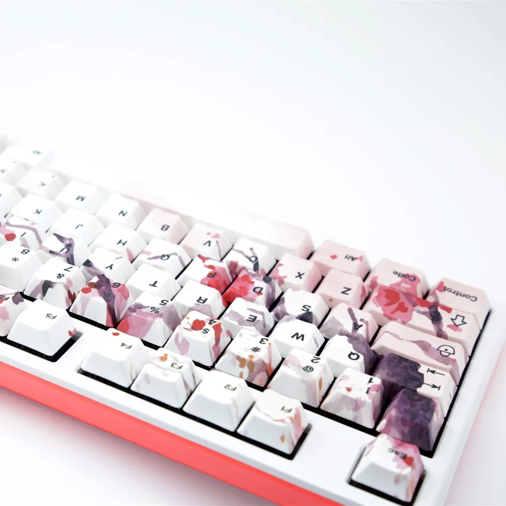 Cherry Blossom Keycaps полный комплект механическая клавиатура PBT 5 лицо краситель-сублимация Keycap для всех Sakura набор клавишных колпачков