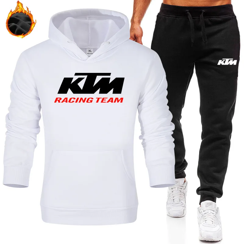 

New Fashion Mens Clothing Pullovers Sweater Cotton Men Tracksuits Hoodie Two Pieces + Pants Sports Shirts Fall Winter Track suit