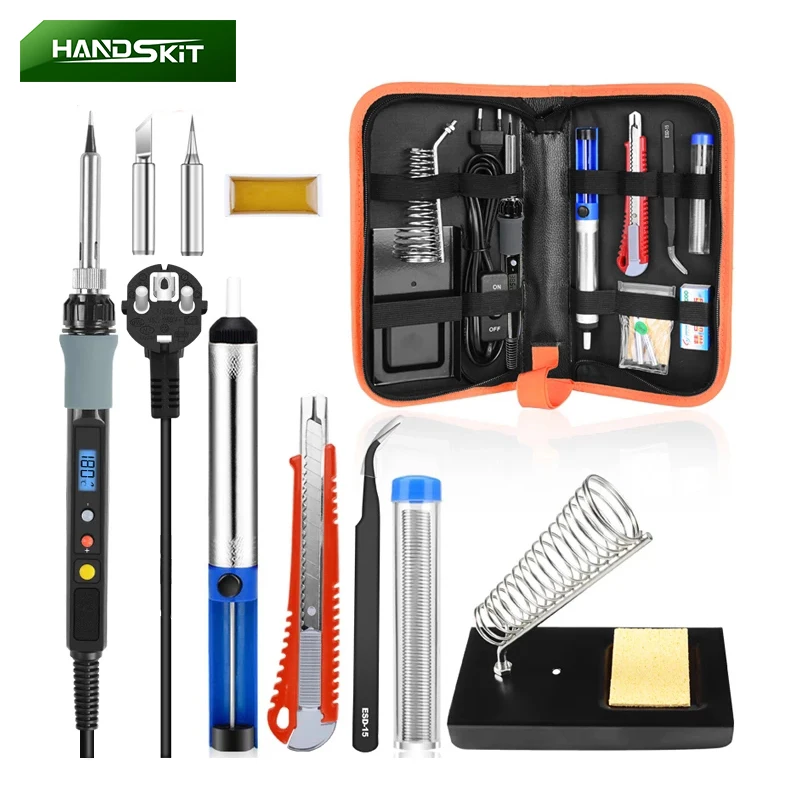 80 Вт ЖК дисплей Цифровой паяльник Комплект регулировки Температура с жало