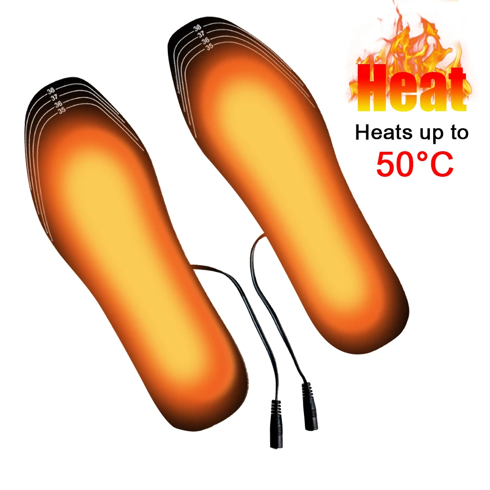 

USB Heated Shoe Insoles Feet Warm Sock Pad Mat Electrically Heating Insoles Washable Warm Thermal Insoles Unisex
