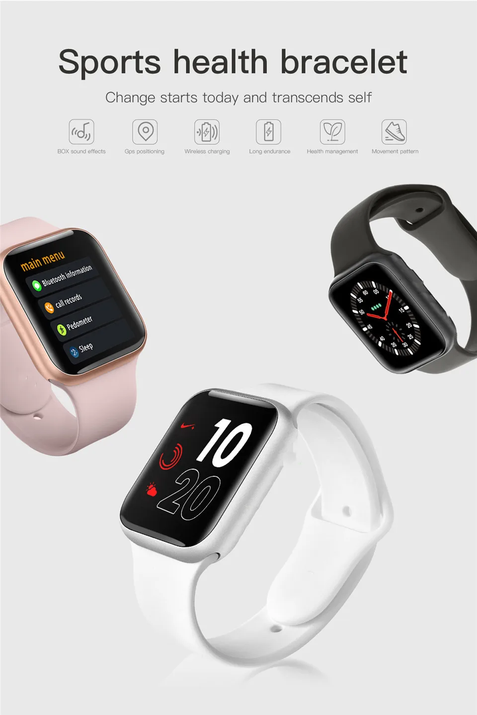 Часы SmartWatch IWO 11, gps, Bluetooth, умные часы, 1:1, умные часы, 44 мм, пульсометр, кровяное давление IWO 8, 10, обновление для Apple, iOS, Android