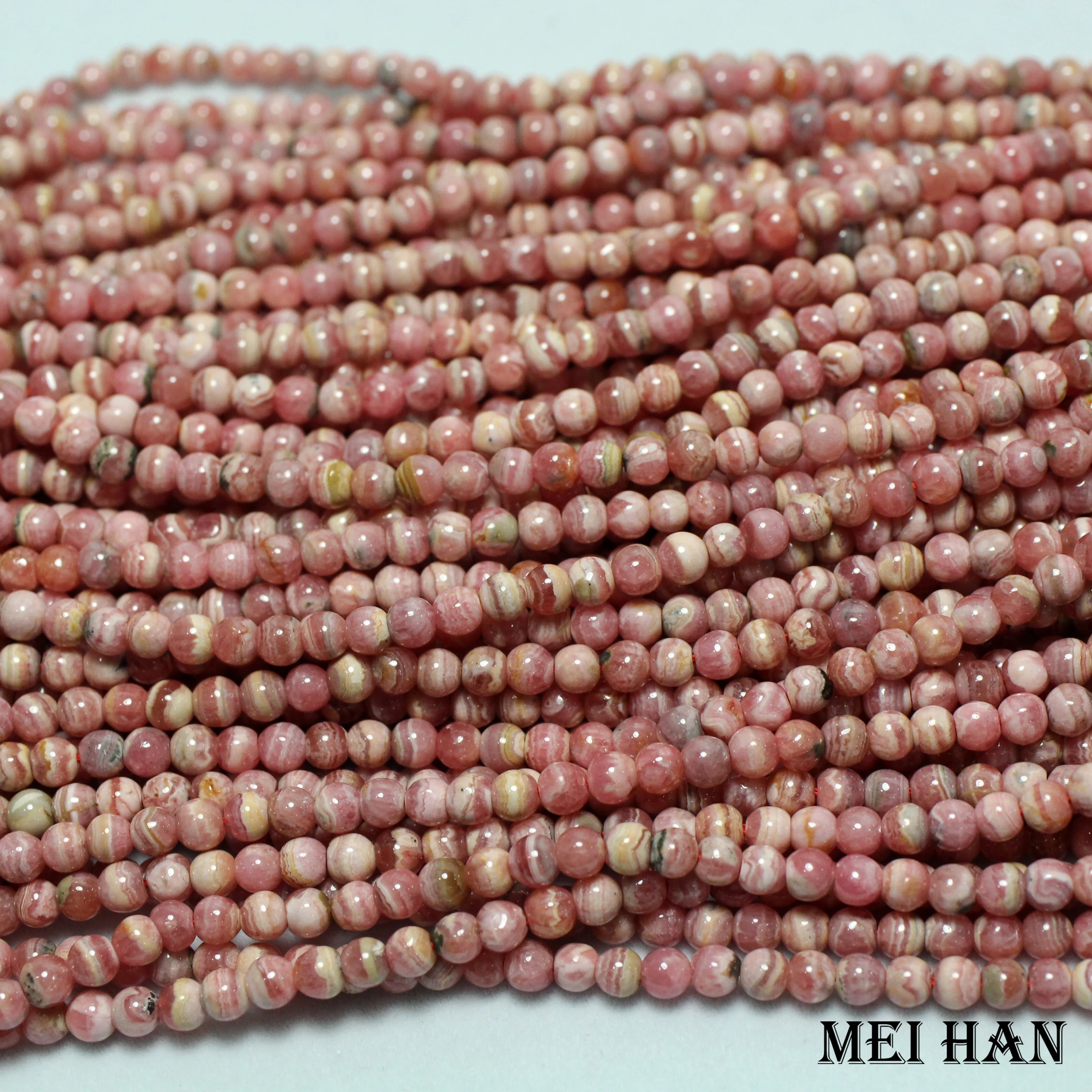 Meihan(2 волосы Virgin Hair(38 г/компл.) 5+-0,2 мм+ натуральный аргентинский Родохрозит Гладкие Круглые бусины для ювелирных украшений ожерелье "сделай сам"