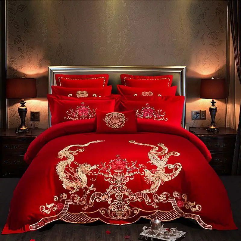 Новинка 2019 китайский классический набор постельного белья с рисунком дракона и