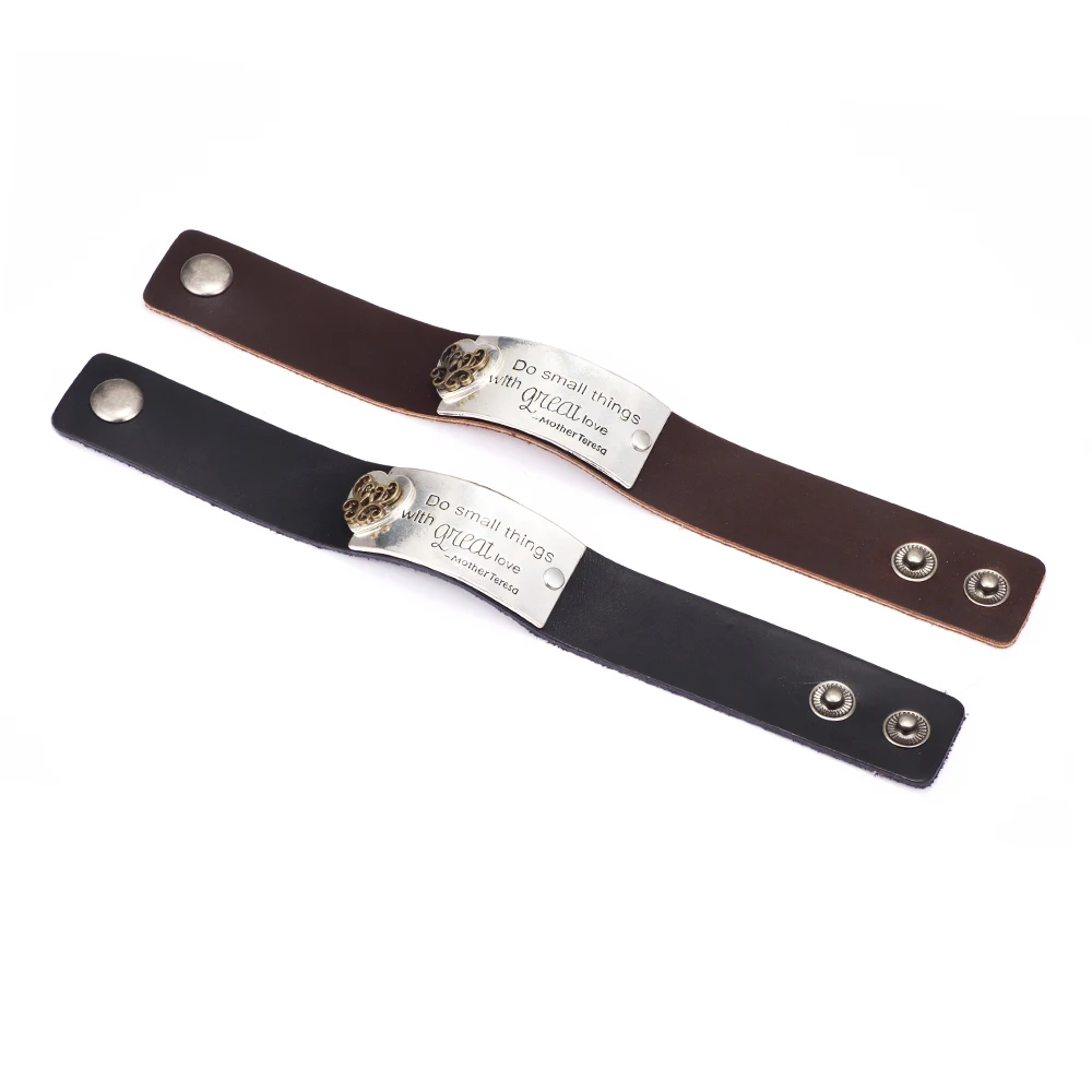 2019 Новые поступления сплав браслеты с буквами Ретро стиль широкая кожа для