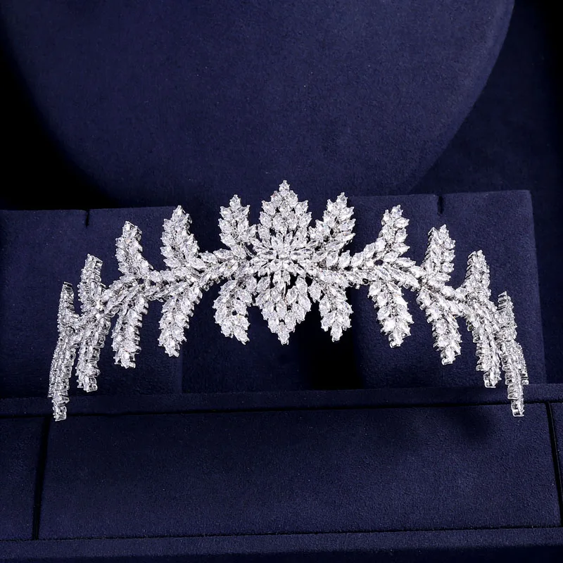 Jankelly Модные женские свадебные головные уборы с кубиком циркония оптовая продажа