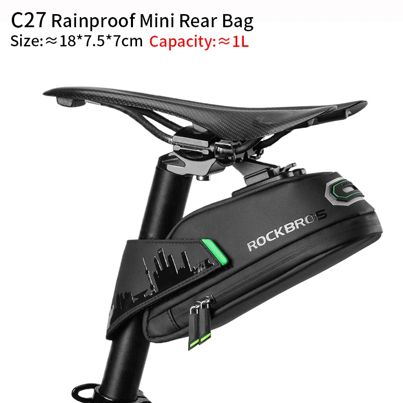 Small Black Bike Bag ROCKBROS непромокаемая велосипедная сумка Противоударная велосипедная седельная сумка для Refletive задняя большая сумка для сидения MTB велосипедная сумка аксессуары - Цвет: Small Black Bike Bag