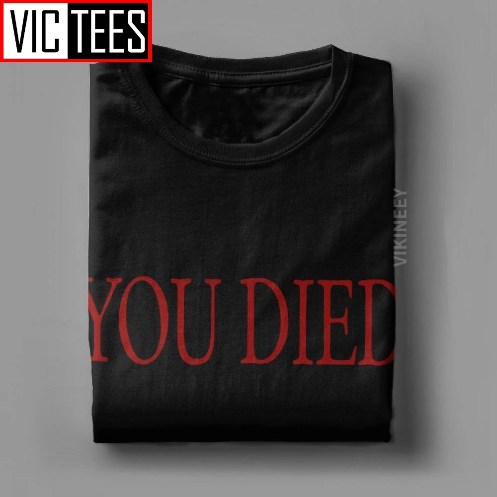 You Died Dark Souls Men's T-Shirt - Praise the Sun Bloodborne Game Vintage Pure Cotton Round Neck Shirt image 5
