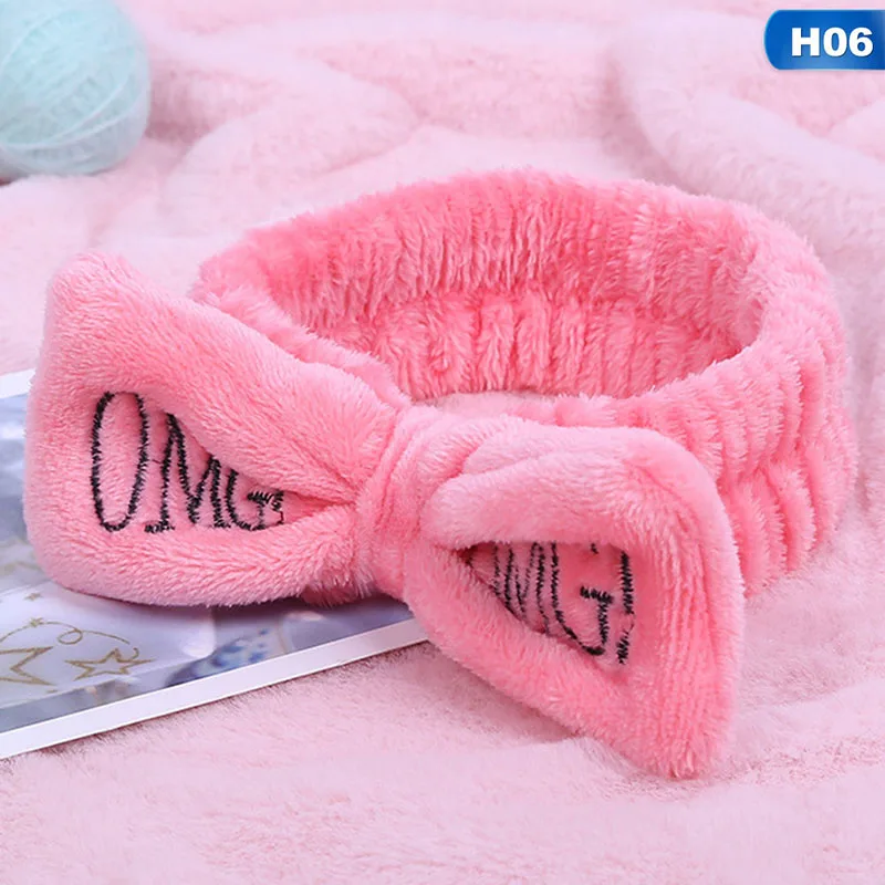Новая буква "OMG" коралловый флис мягкий бант повязки для женщин девочек милый держатель волос повязки для волос аксессуары для волос