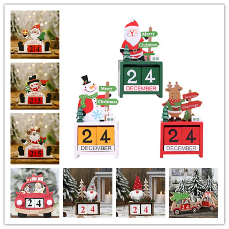 

Рождественское украшение 2022, новогодний Рождественский подарок для детей, деревянное оформление, календарь с обратным отсчетом на Рождест...