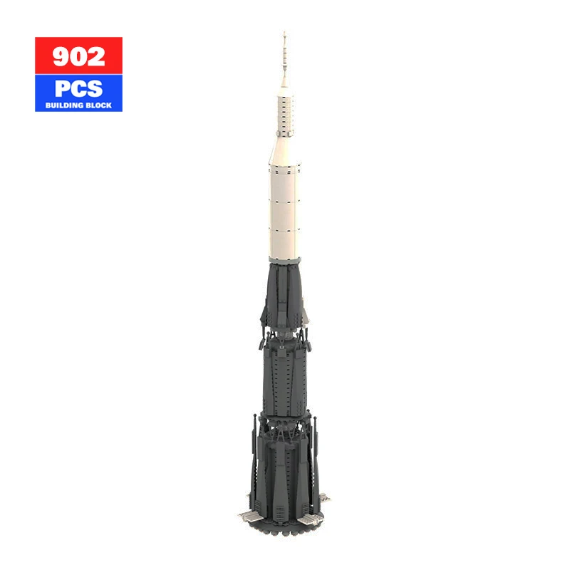 

MOC Idea Creative Technical Soviet N1 Moon Rocket Saturn V Spacecraft Collect Building Blocks Toys for Children Holiday Gift