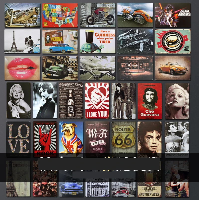 

Metal Sign Movie Poster Vintage Retro Posters Gas Station Decoration for Home Bar Accessories Welcome Sign in Home Decor Garage