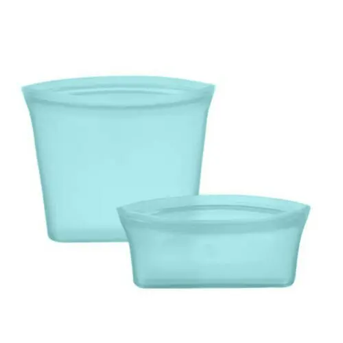 2PCS Bags Blue 2 шт/3 шт кухонные многоразовые силиконовые герметичные контейнеры с замком-молнией, набор оригинальных силиконовых чаш для хранения еды, чашки, сумки, набор - Цвет: 2PCS Bags Blue