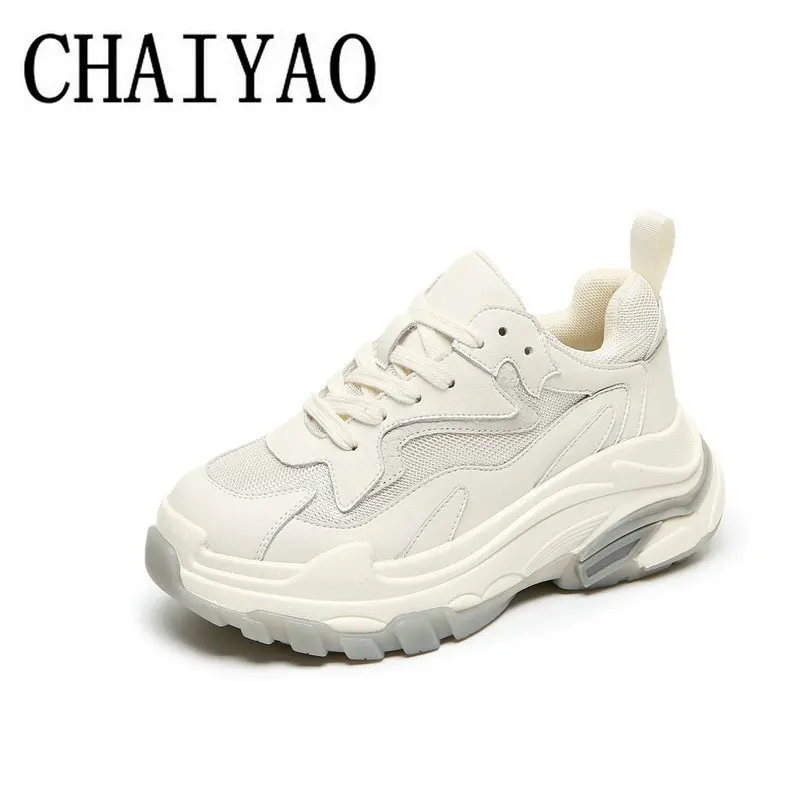 

Shoes For Women 2020 Running Sneakers Sport Fashion Genuine Leather Breathable Thick Bottom Footwear Zapatos De Mujer ZA-57