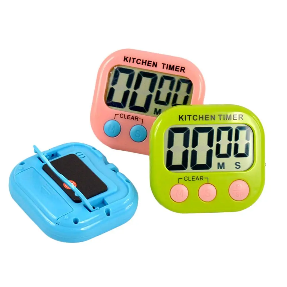 Multicolor Square LCD Digital Screen Alarm Clock Cooking Count Up Countdown Stopwatch Stand Kitchen Timer Home Accessories | Дом и сад