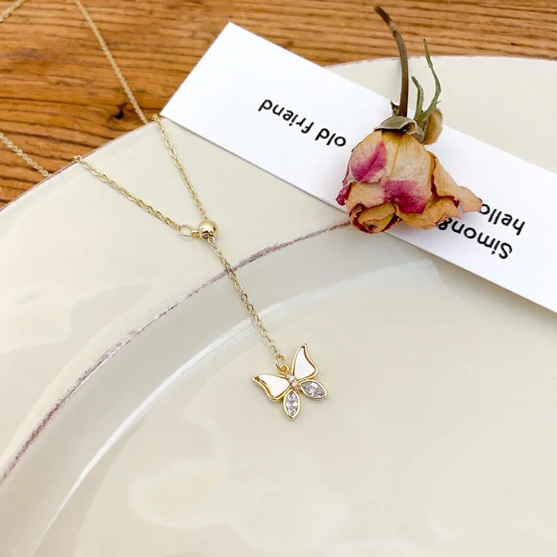 Европейское и американское ожерелье с бабочкой из нержавеющей стали | Украшения