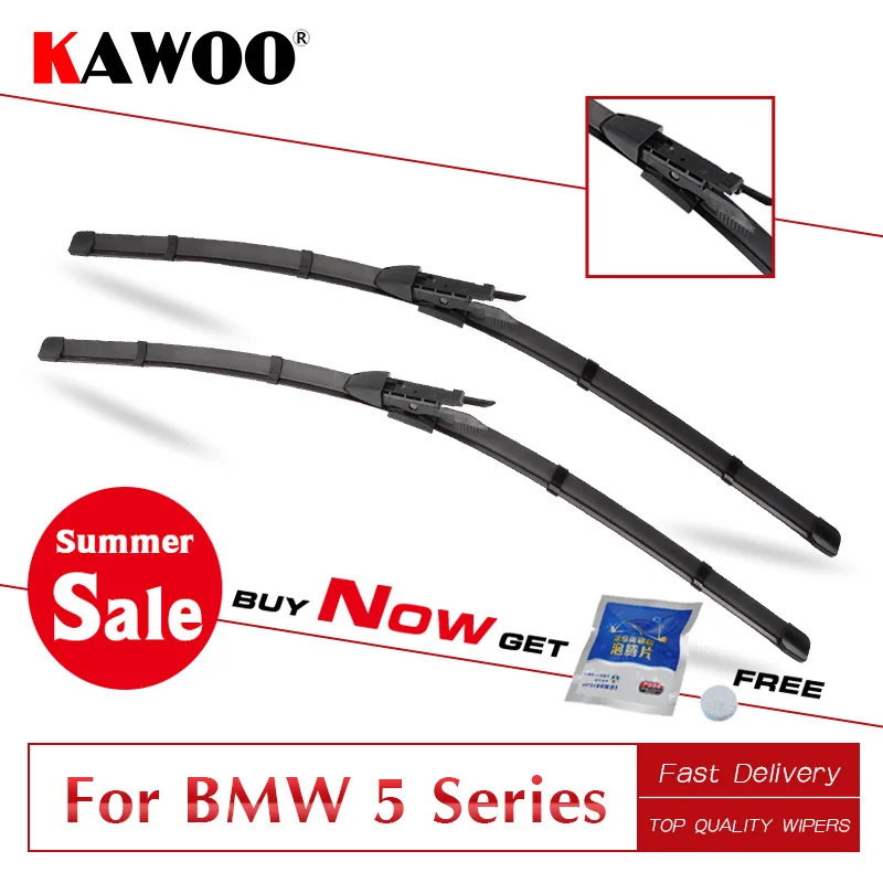 KAWOO سيارة ممسحة شفرات ل BMW 5 سلسلة E39 E60 E61 F07 F10 F11 G30 G31 520i 525i 528i 530i 535i 523i 518d 520d 525d 530d 535d