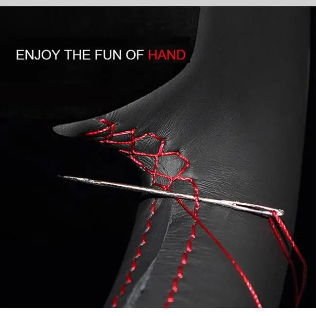 

For Luxgen 7 SUV Top Leather Car Steering Wheel Cover Hand-stitch on Wrap Cover