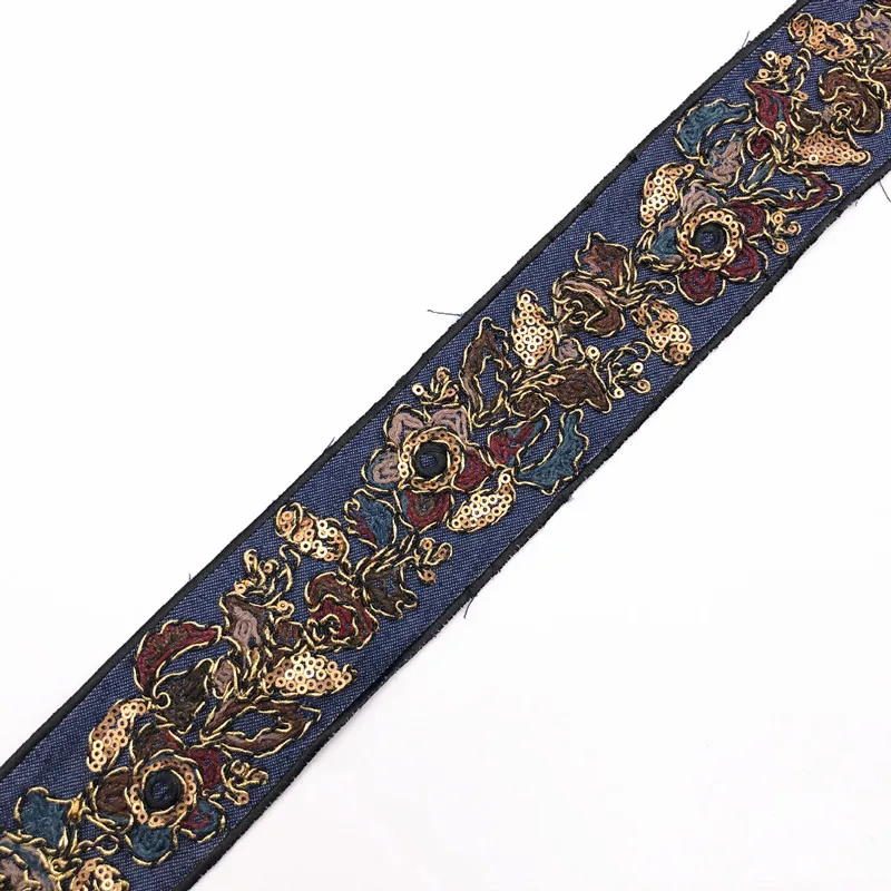 Ковбойская кружевная тесьма с блестками 1 ярд тканевая для шитья этническое